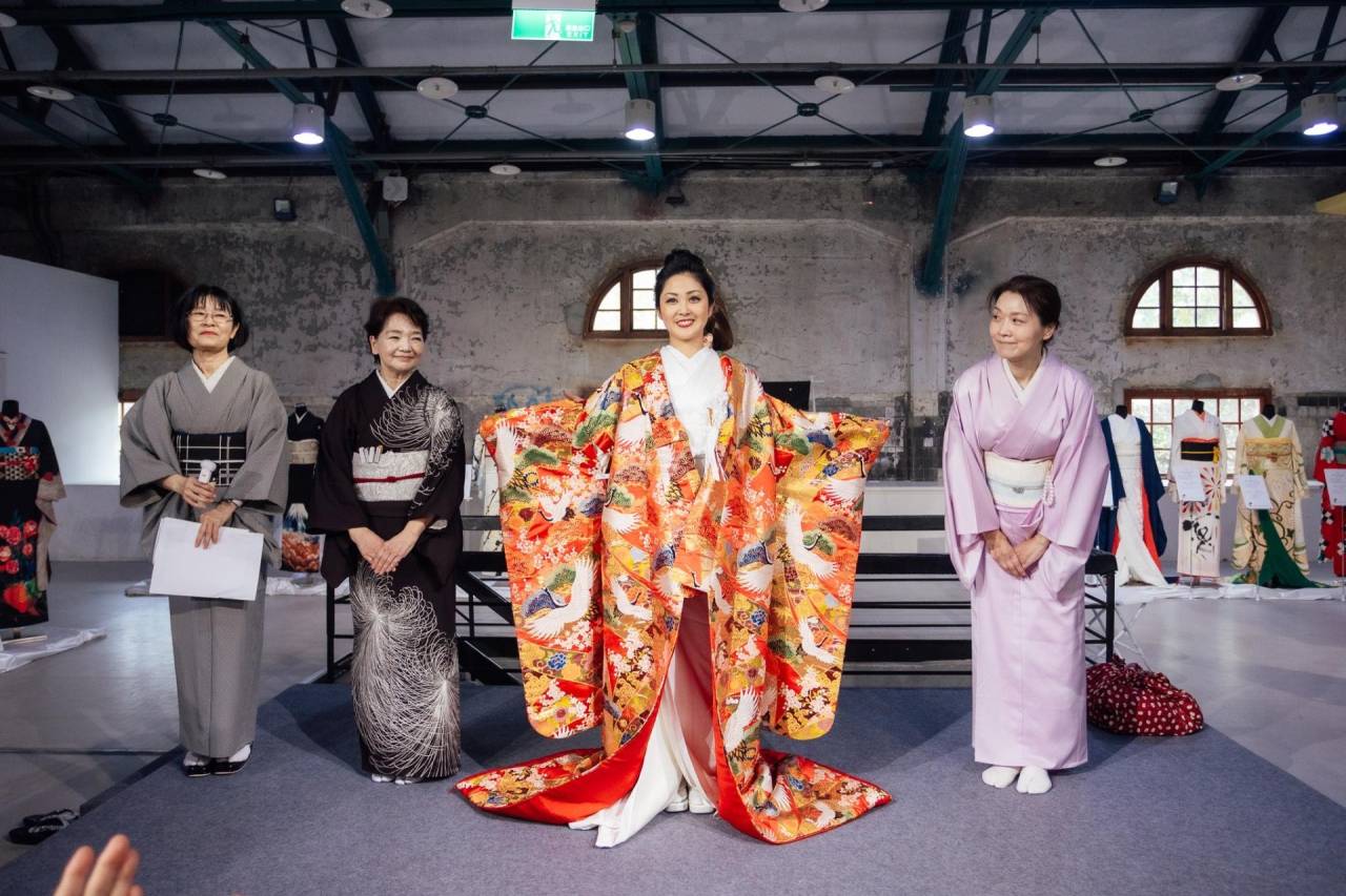 台湾で行った花嫁和装の着付け実演